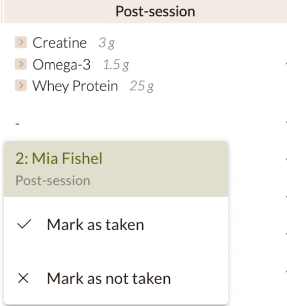 Nutrition Post-Session Intake